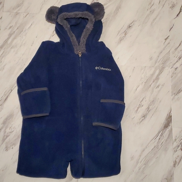 Columbia Felice Snow Suit, 6-12M, Blue with Gray Trim. - Picture 2 of 3